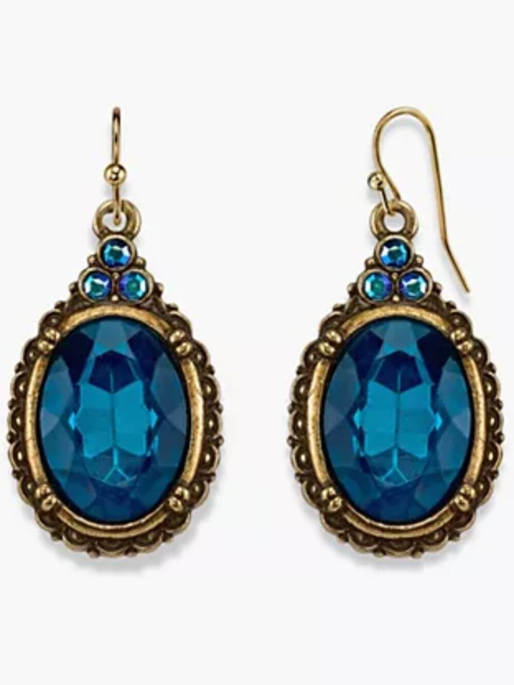 2028 Vintage Style Blue Zircon Earrings